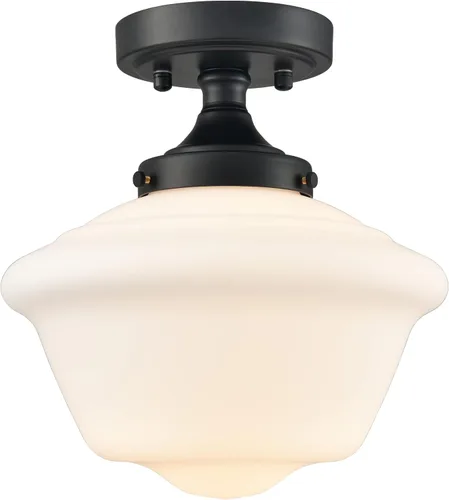 Vista 10 de SAMTEEN Lámpara de Techo Semiempotrada Dorada Moderna Estilo Casa de Escuela Accesorio de Iluminación de Techo de Vidrio Blanco Luz Empotrada