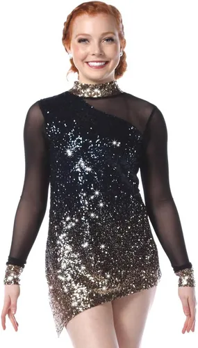 Vista 4 de Alexandra Collection Vestido Unstoppable Ombre de malla de lentejuelas para mujer, Ombre