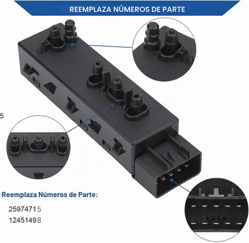 Vista 5 de Obaee Interruptor de Asiento Eléctrico Control de Ajuste Reclinable de 8 Vías Delantero Derecho Lado del Pasajero Compatible con Chevrolet Chevy