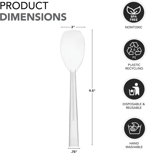 Vista 4 de Fiesta Essentials 9" de plástico duro cucharas de servir, Clear, 12