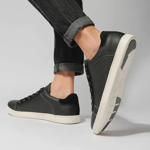 Vista 8 de Zapatos deportivos Oxford casuales para hombre, de cuero genuino, diseño de moda, zapatos bajos para caminar para hombres