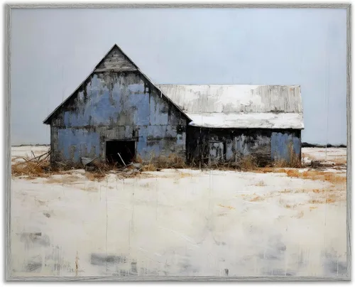Vista 10 de Stupell Industries Arte giclée enmarcado de granero de invierno por Ray Powers Enmarcado en blanco