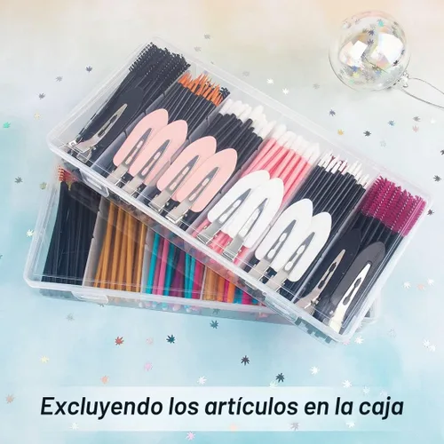 Vista 7 de Caja de almacenamiento de plástico visible transparente, caja de almacenamiento de herramientas cosméticas, herramientas de maquillaje, aparejos