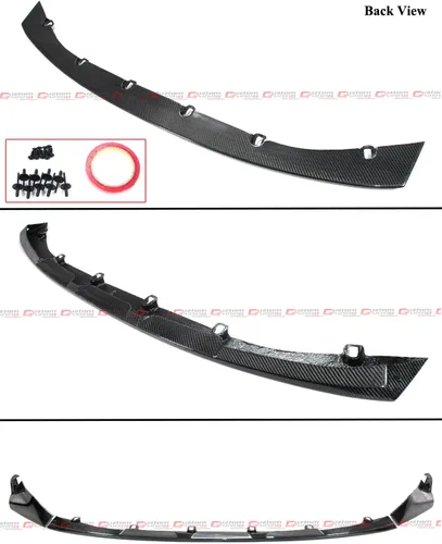 Vista 2 de Juego de 3 piezas de divisor de parachoques delantero de fibra de carbono real M Performance Style compatible con todos los modelos 2021-2024 BMW