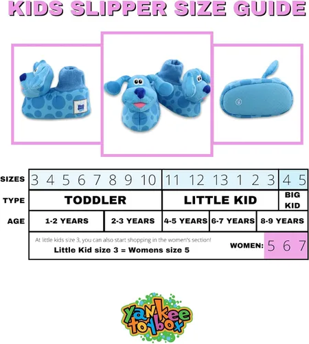 Vista 2 de Nickelodeon Blue's Clues & You - Pantuflas de felpa 3D para niños pequeños