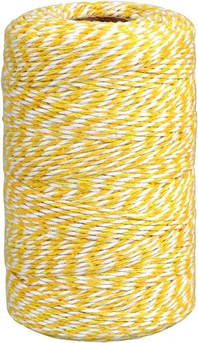 Vista 11 de jijAcraft Cordel de Hilo Blanco y Negro, 328 Pies de Cordel de Panaderos de Navidad, Cuerda de Empaque Resistente de 2MM para Manualidades DIY