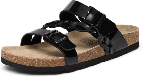 Vista 8 de KIDMI Sandalias con plantilla de corcho para mujer con soporte de arco, cómodas sandalias deslizantes con hebilla ajustable para el verano