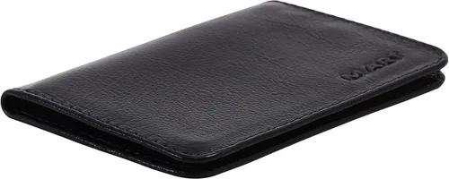 Vista 3 de Cartera delgada, tarjetero de cuero con bolsillo frontal delgado minimalista 154, Negro -, Minimalista