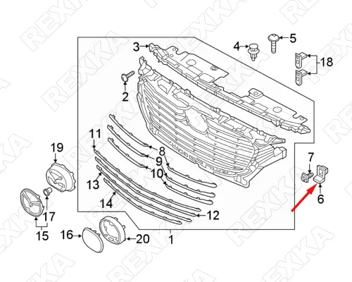 Vista 7 de Rexka Tuerca de ojal para rejilla KD4550ES1 compatible con Mazda 3, Mazda 6, CX-3, CX-5, CX-9