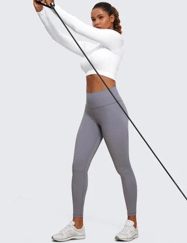 Vista 3 de CRZ YOGA Camisas de manga larga sin costuras para mujer, acanaladas, camisetas de entrenamiento atléticas, camisetas cortas para correr, gimnasio