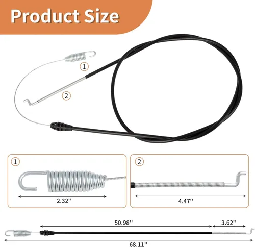 Vista 2 de UP2WIN Cable de tracción 105-1845 compatible con cortacésped Toro 20016 20065 20005 20007 20064 20072A tracción delantera cortacésped