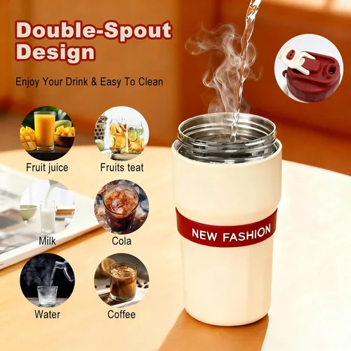Vista 7 de Toycol Termo para té con infusor aislado con colador magnético desmontable, botella de agua aislada de acero inoxidable de 16 oz/480 ml para té