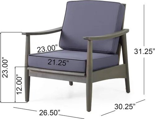 Vista 3 de Christopher Knight Home Willowbrook Outdoor - Juego de 4 piezas para chat (madera de acacia), color gris