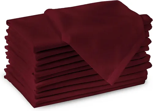 Vista 22 de Encasa XO Juego de 12 servilletas de tela de cóctel Servilletas de mesa de algodón puro Tamaño (9 x 9 pulgadas) B gris sólido Lavable a
