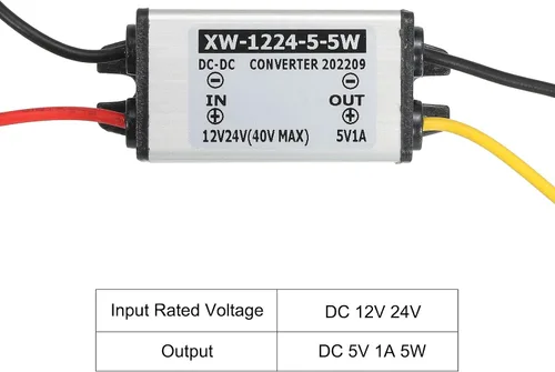 Vista 3 de PATIKIL DC 12V 24V a DC 5V 1A 5W convertidor de energía regulador de aluminio Shell para sistema solar LED