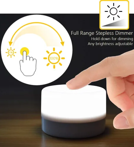 Vista 2 de RTSU Lámpara de mesita de noche, luz táctil regulable para niños, adultos, luz nocturna LED, mesa de escritorio, atmósfera decorativa, luz de estado