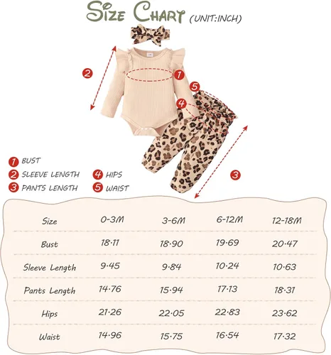 Vista 5 de Renotemy Ropa para bebé recién nacida, conjuntos de ropa con volantes y pantalones florales