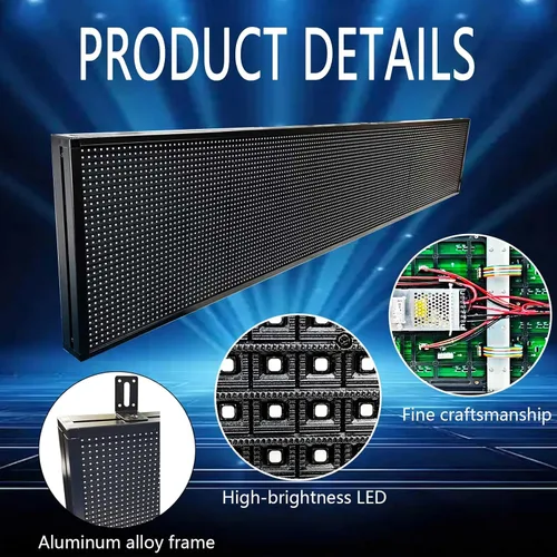 Vista 5 de Letrero LED Programable HS, Letreros de Neón Abiertos con Desplazamiento Digital para Exteriores, Pantalla de Visualización de Mensajes