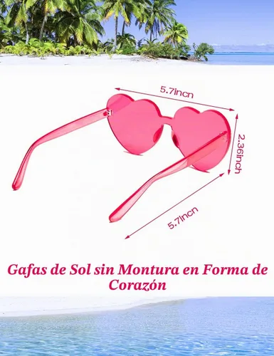Vista 2 de LIULIUBTY Paquete de 12 lentes de sol sin montura en forma de corazón, para despedida de soltero