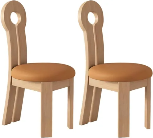 Vista 58 de YVYKFZD Dining Chairs Set, Solid Wood Dining Room Chair, Upholstered Kitchen Chairs, Unique Key-Shaped Living Room Chair, for Offices Bedroom Study