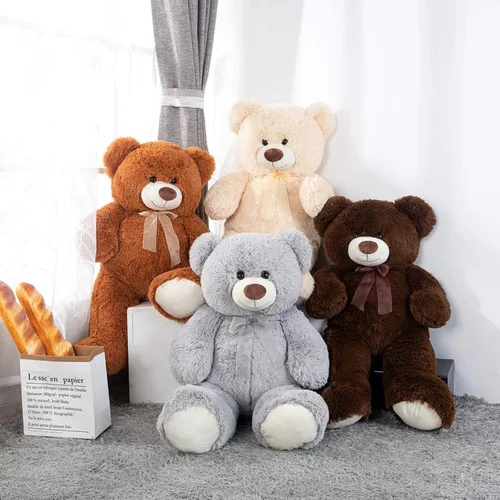 Vista 5 de Toys Studio - Adorable oso de peluche gigante, de 36 pulgadas, color gris, felpa suave, para novias y niñas