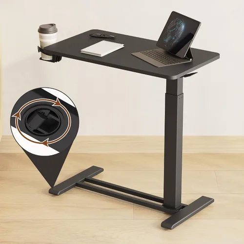 Vista 7 de FLEXISPOT Escritorio Móvil de Pie con Ruedas Escritorio Neumático para Laptop Carrito de Computadora Rodante Móvil Altura Ajustable Pequeño Negro