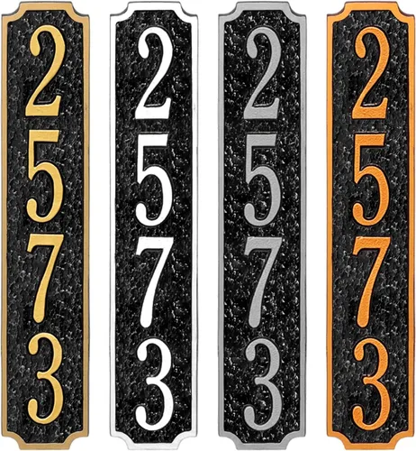 Vista 9 de Placa de dirección de metal personalizada, señales de números para placa de pared de casa, señal de dirección con nombre de calle, números de casa