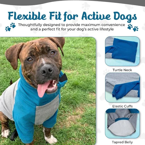 Vista 2 de Tooth & Honey Suéter para perros grandes, ropa cálida de mezcla de algodón para razas grandes, sudadera suave para perros con cuello alto