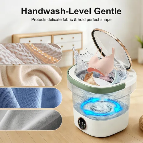 Vista 5 de Lavadora portátil – Mini lavadora plegable de 22 litros con cesta giratoria, 3 modos de limpieza y limpieza profunda para ropa pequeña, lavandería