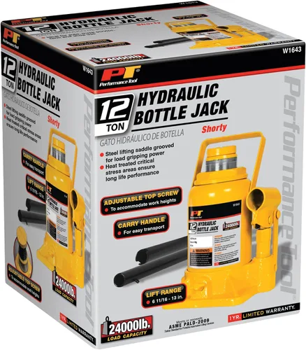 Vista 4 de Performance Tool W1643 Gato de botella corto resistente para mantenimiento de vehículos, capacidad de 12 toneladas (24,000 libras)