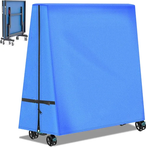 Vista 10 de Funda de mesa de ping pong 600D resistente al agua para exteriores e interiores, plegable, 9 x 5 pies, mesas de tenis de mesa plegables
