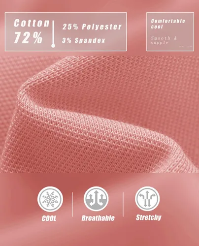 Vista 4 de MAGCOMSEN Camisas polo para mujer que absorben la humedad, 3 botones, camisa de manga corta de algodón, tops casuales