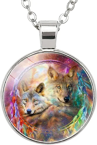 Vista 8 de Collar de lobo para mujer, bonito collar con colgante para mujeres adolescentes