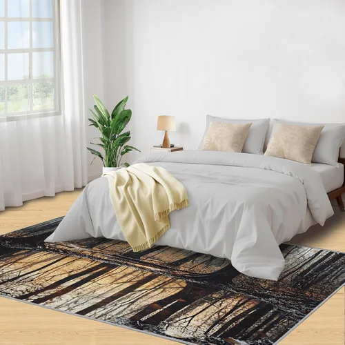 Vista 4 de Autumn Forest Rugs for Bedroom, Lake Forest Area Rug, Landscape Photo Rugs for Living Room, Indoor Non-Slip Rug, Machine Washable Carpet for Front
