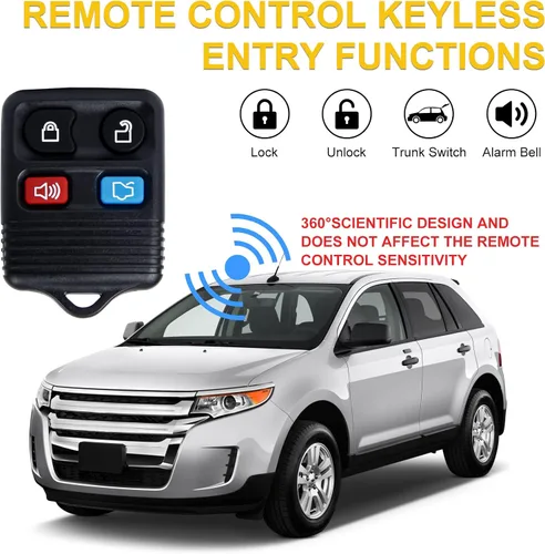 Vista 7 de Recambio de control remoto para entrada sin llave, compatible con Escape, Focus, Fusion, Mustang, Taurus, Explorer, Lincoln, Mercury Llavero