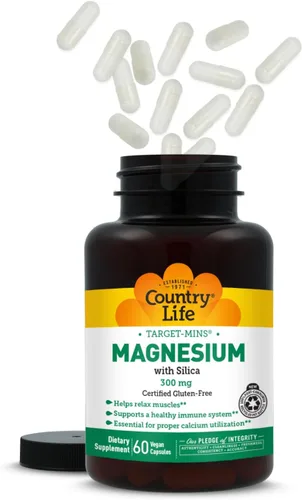 Vista 8 de Target-Mins Magnesio con sílice 300 mg, 60 cápsulas veganas, certificado sin gluten, certificado vegano