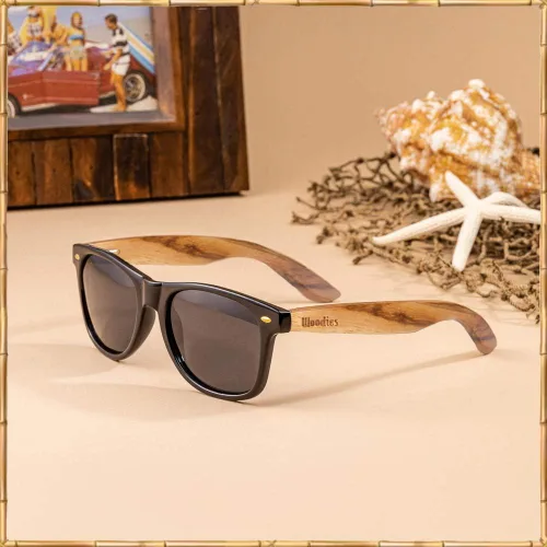 Vista 5 de WOODIES Zebra Wood gafas de sol con lentes polarizadas