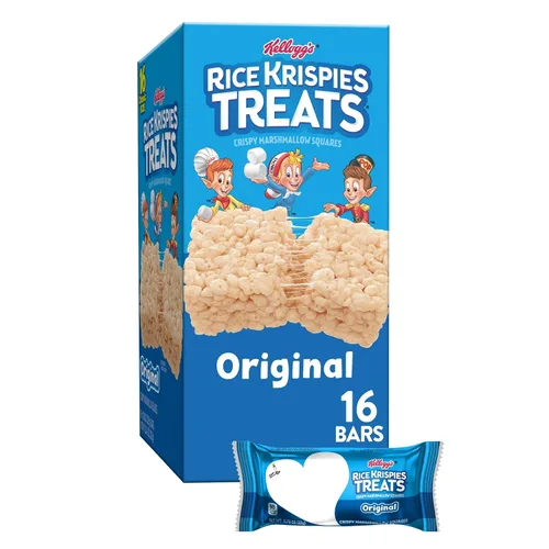 Vista 9 de Rice Krispies Treats Crispy Marshmallow Squares, caja de aperitivos para niños, barras de cereales, original (paquete de 108)