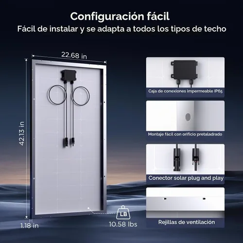 Vista 7 de Panel solar de 800 W, 8 paneles solares de 100 vatios con diseño de alto rendimiento, módulo fotovoltaico monocristalino de alta eficiencia, ideal