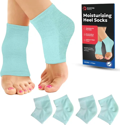 Vista 17 de Calcetines hidratantes para hombres y mujeres Tratamiento de talón agrietado con aloe vera Removedor de callos de talón hidratante Calcetines