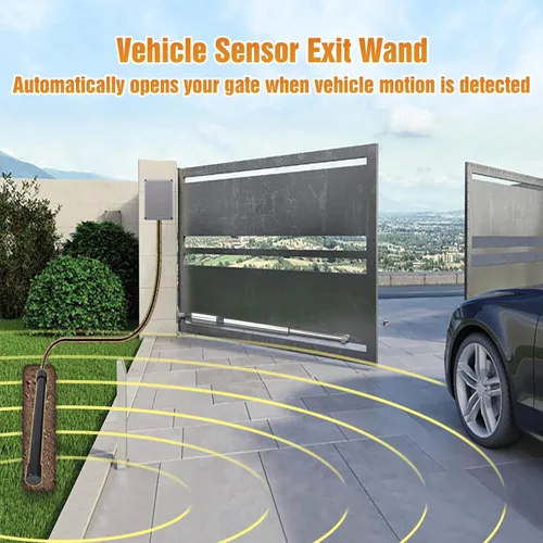 Vista 2 de JUJIANG JS-DG Sensor universal de vehículo para sistemas de abridor automático de puertas, varita de salida con cable con cable de 50 pies, kit