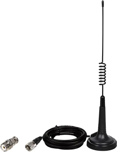 Vista 6 de Antena de radio CB de 27 pulgadas con adaptador BNC y montaje magnético para President Midland Cobra Uniden Anytone Truck Radio