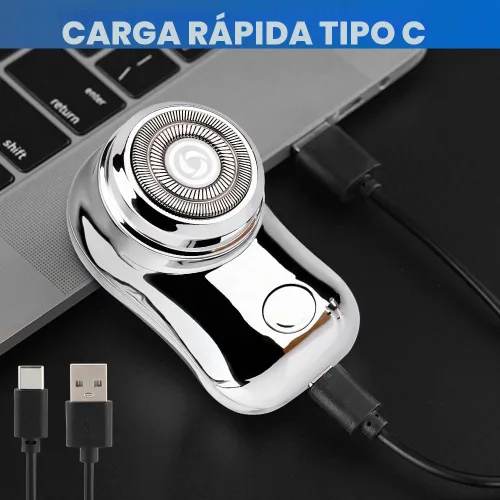 Vista 8 de Mini máquina de afeitar eléctrica portátil, maquinilla de afeitar Plateado