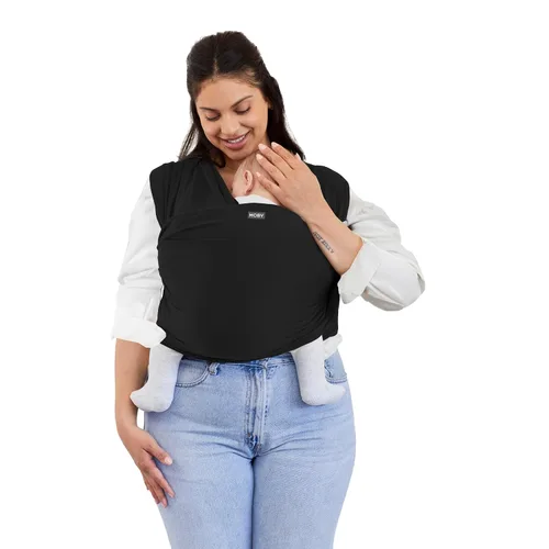 Vista 11 de Porta bebé Moby Baby Wrap para recién nacidos a niños pequeños (8-15kg), porta bebé en cabestrillo, diseño ultra ligero y manos libres, ajustable