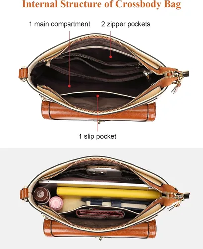 Vista 6 de Over Earth Bolsos cruzados de cuero para mujer, bolso de hombro para mujer