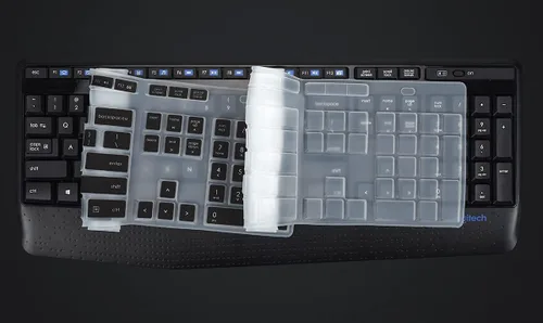 Vista 5 de Cubierta de teclado para teclado Logitech MK345 Wireless Keyboard, Logitech MK345 Protector de piel de teclado - Transparente