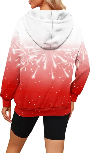 Vista 4 de Womens Pullover Sweatshirt Loose Y2K Halloween Shirts Pullover Tops Fleece Y2K Tops Solid Lightweight