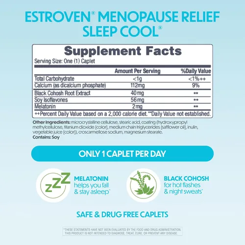 Vista 3 de Estroven nighttime Multi Síntoma la Menopausia Alivio, 30 Count, 100 214 01864, 1, 1