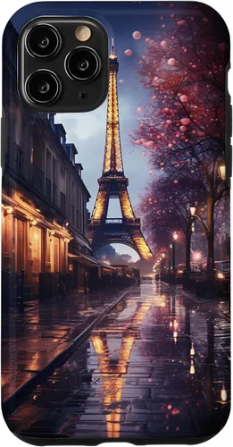 Vista 26 de iPhone 11 Escénica Torre Eiffel París Francia por la noche Bokeh Majestic Case