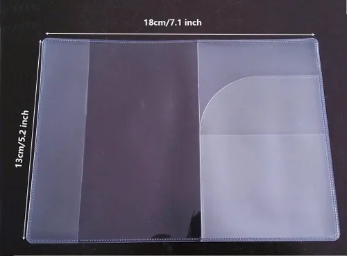 Vista 2 de Protector de pasaporte de plástico (paquete de 5) (transparente transparente), Transparente (Transparent Clear), Transparente